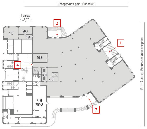 Нежилое помещение (open space)  БЦ «На Смоленке»